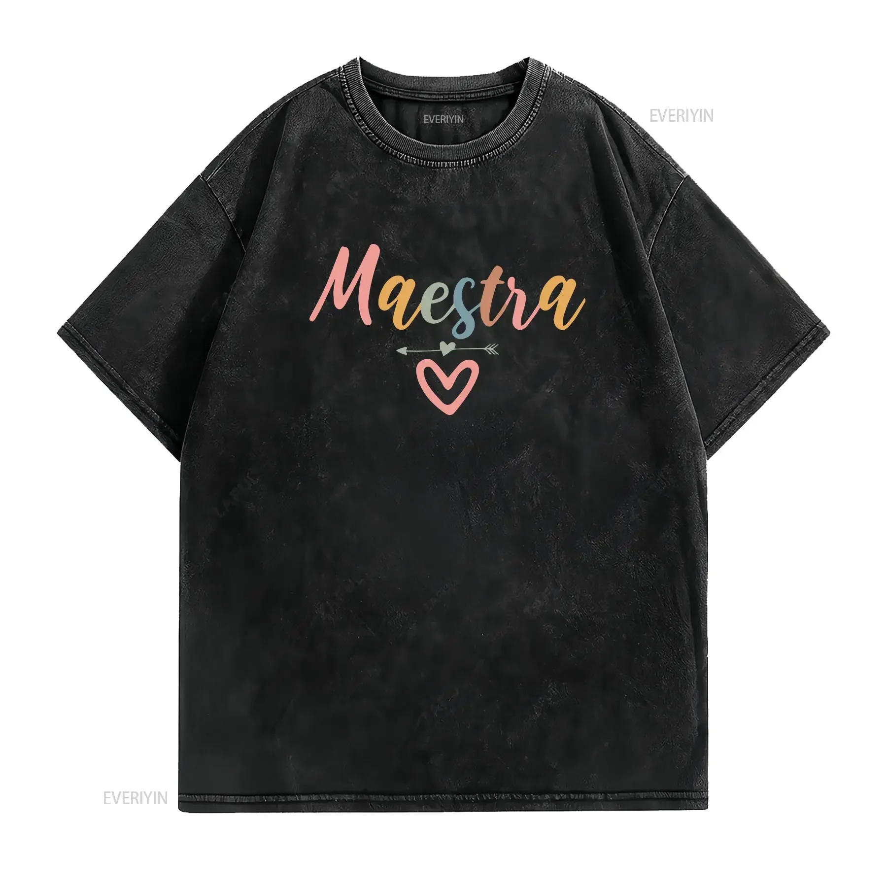 Spanish Teacher Cool T Shirt Maestra Appreciation Bilingual vintage Washed fashion graphic Comfortable Stylish Versatile