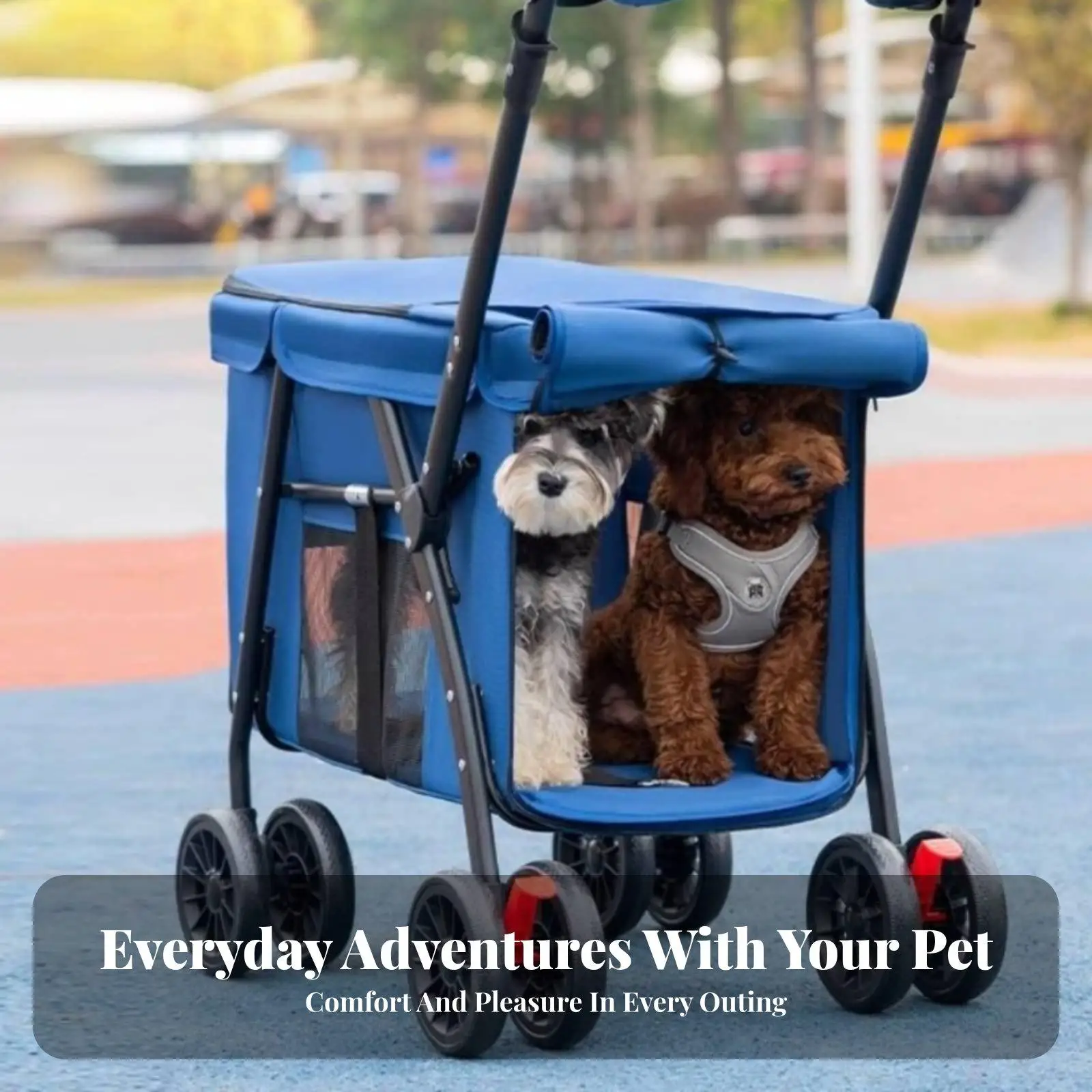 Dog Stroller Foldable Lightweight Sturdy Oxford Material for Travel Dog Stroller Foldable Lightweight Sturdy Oxford Material for Travel