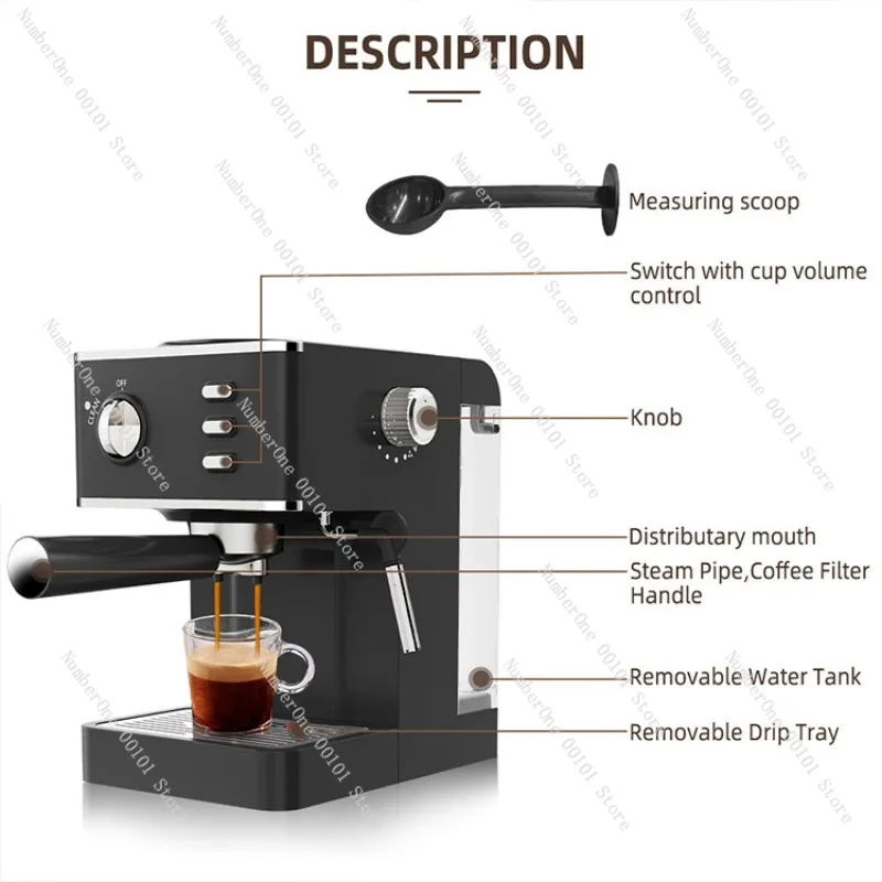 Italian coffee machine household semi-automatic pressure type small milk frother