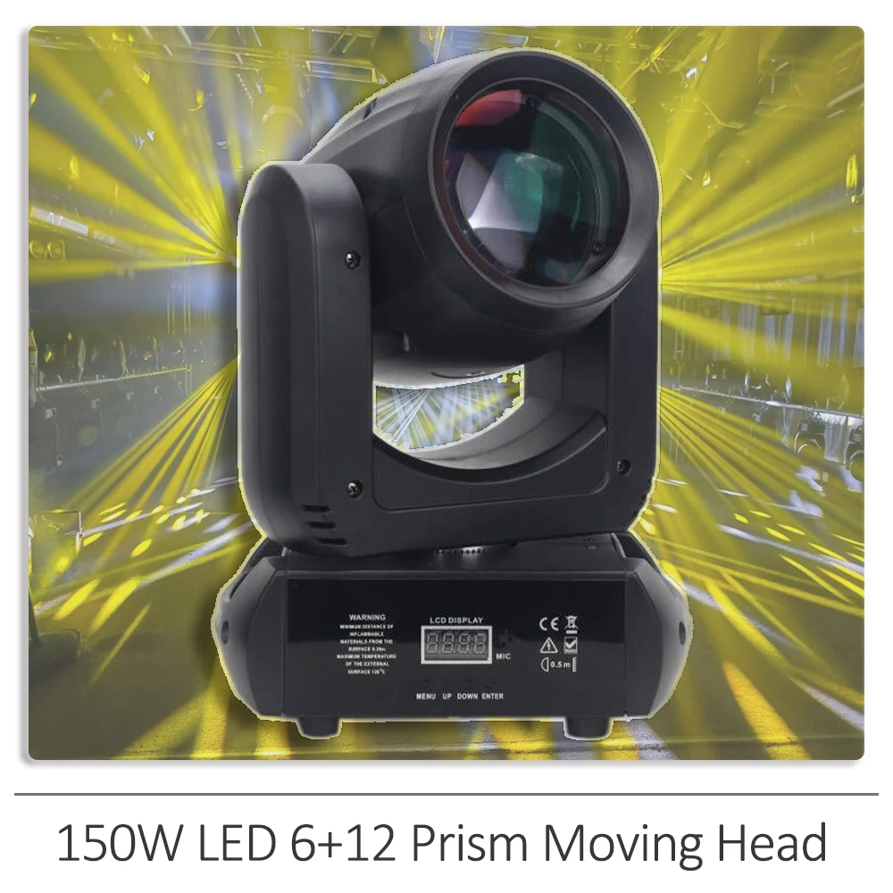 Beam 150W LED Moving Head Lighting 6+12 Double Prism With flight Case For Dj Disco Night Club Wedding Stage Equipment