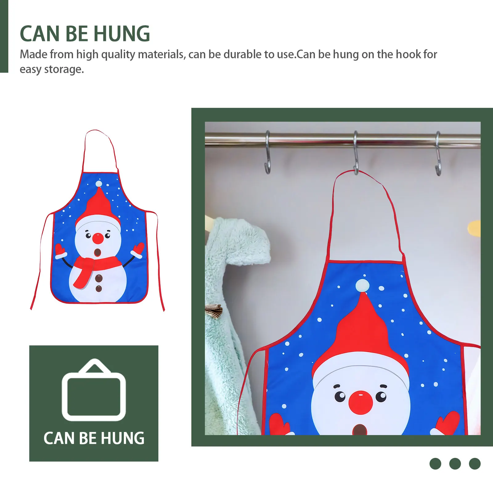 

3 Pcs Christmas Apron Home Baking Practical Kitchen Xmas Cooking Chef Decorative Supply Aprons