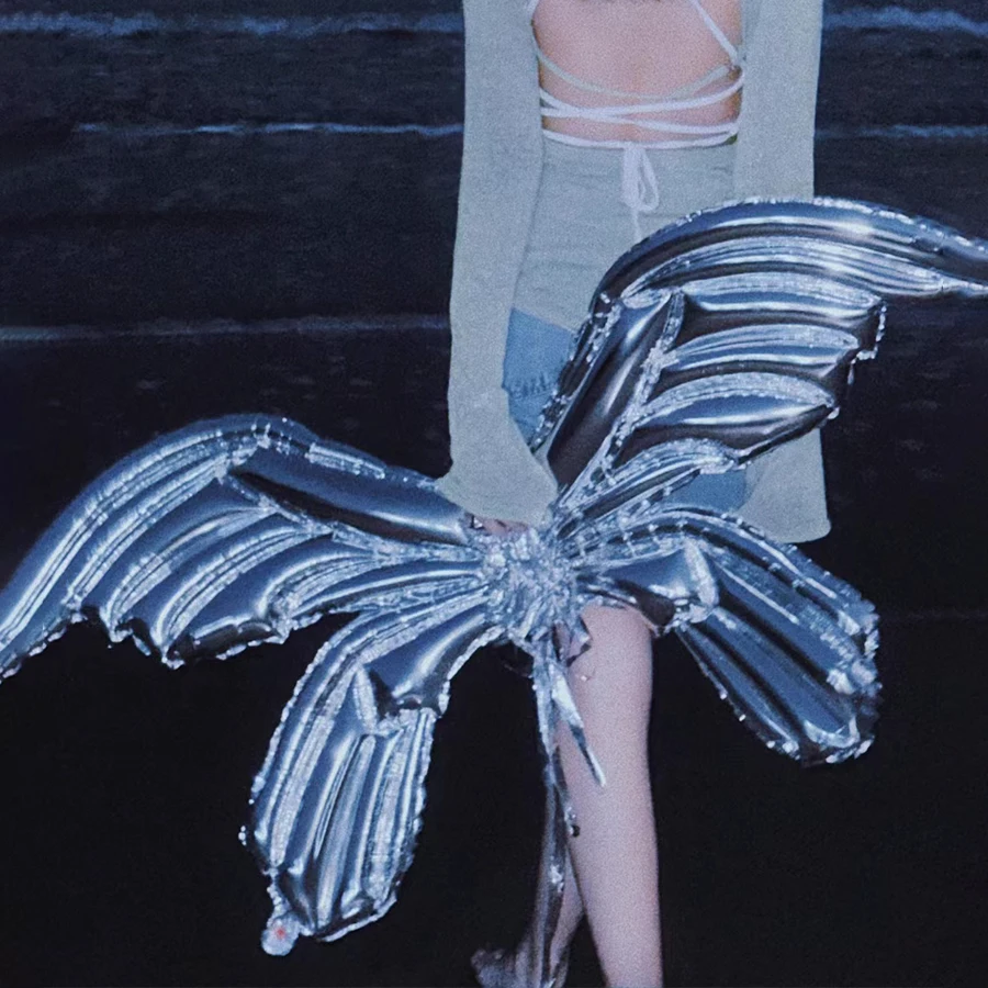 5ชิ้น122เซนติเมตรพองของเล่นขนาดใหญ่ผีเสื้อลูกโป่งฟอยล์เจ้าหญิงปีกเครื่องแต่งกายของขวัญตกแต่งของขวัญวันเกิดสำหรับเด็กผู้หญิง