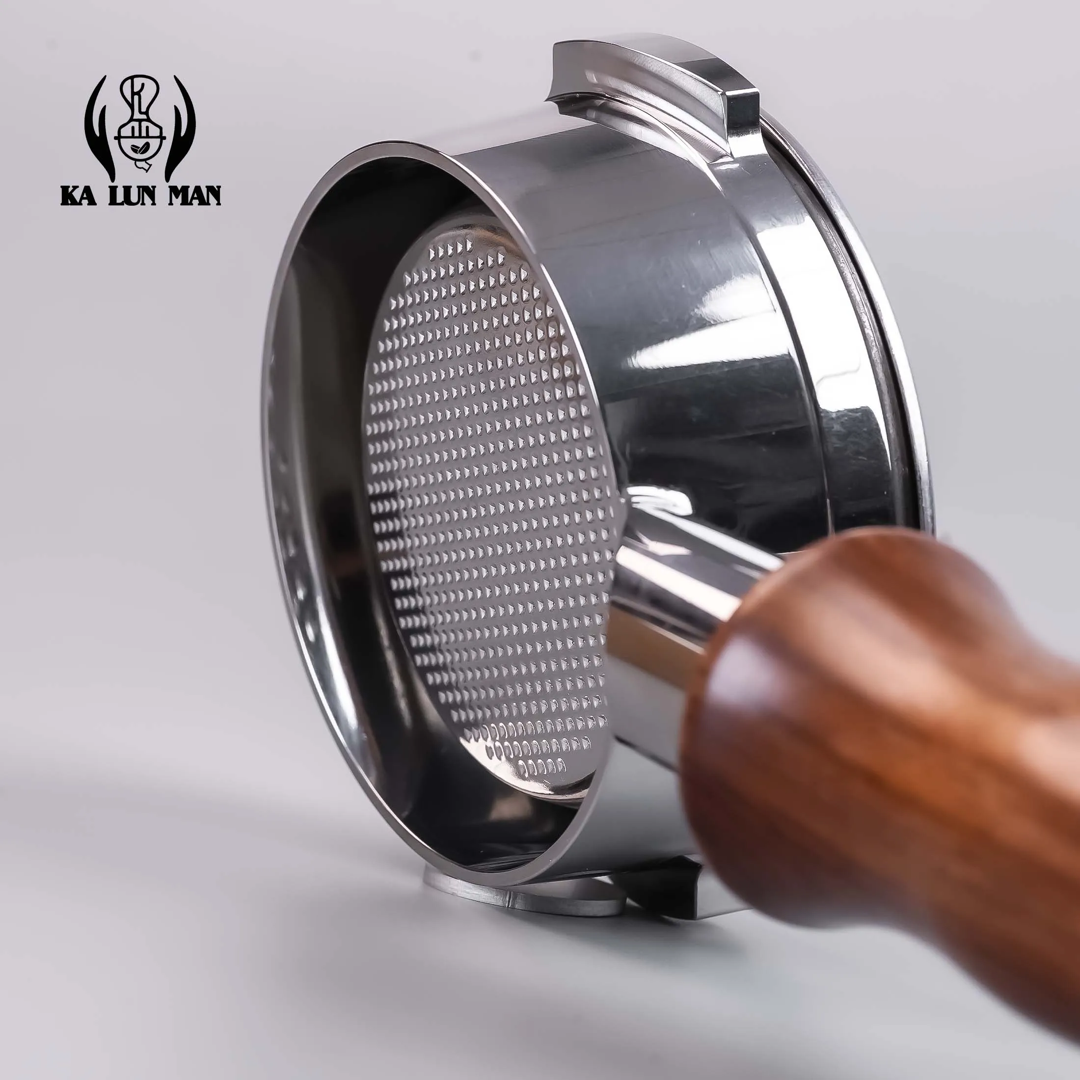 1Pc Espresso Bottomless Portafilter/304 Stainless Steel/58mm 2-lug/Rosewood Handle/Detachable/Suitable for Breville 9 Models