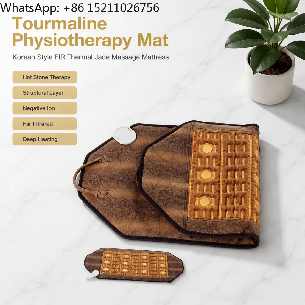 Pop Relax  FCC CE Korea Style Tourmaline Mats Negative Ion Infrared Heat Therapy Thermal Jade Mattress Ceramic Heating Pads
