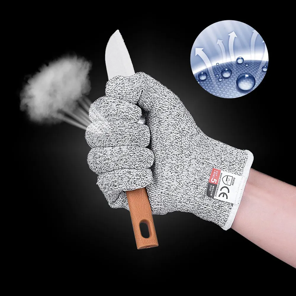 AS Cut Resistant Fishing Gloves Breathable Protection Safety Anti Cut Gloves Outdoor Fish Meat Knife Cutting Tackle Assist