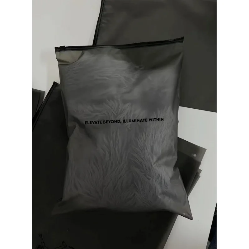 20 00piece.Custom.Black Translucent plastic zip bag Reclosable Printing black logo zipper bag Frosted bathing suit ziplock bags