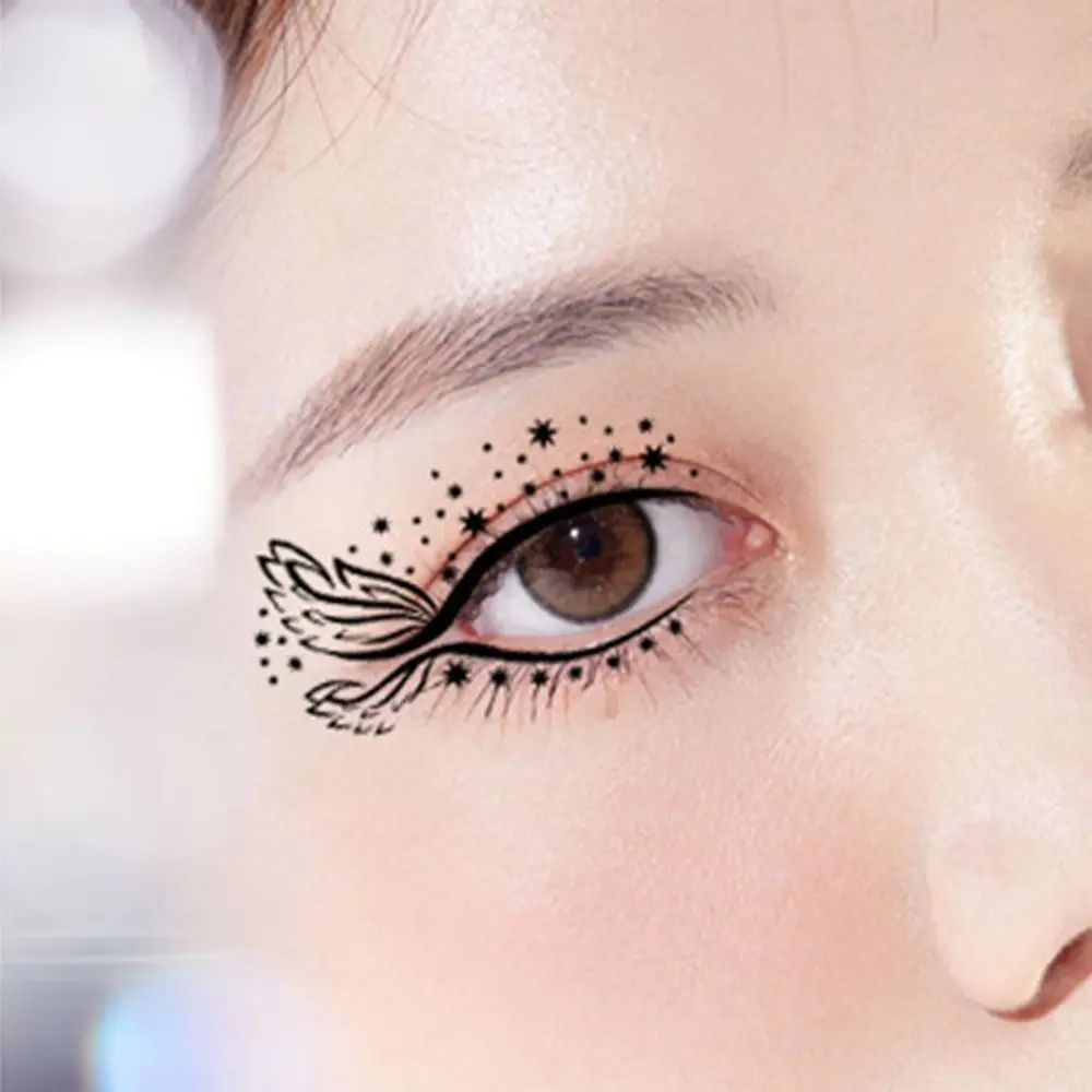 Sweat-Proof Eyelash Tattoo Sticker Long Lasting Waterproof Eye Shadow Tattoo Stickers Temporary Flower Eyelash Make-Up Sticker