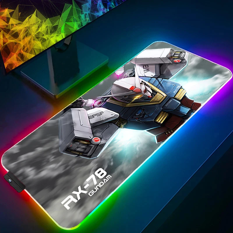 

RGB Mouse Pad Mechanical Warrior RX-78-2 G-gundam speed For e-sports players Backlight Laptop Computer Keyboard LED xxl mousepad