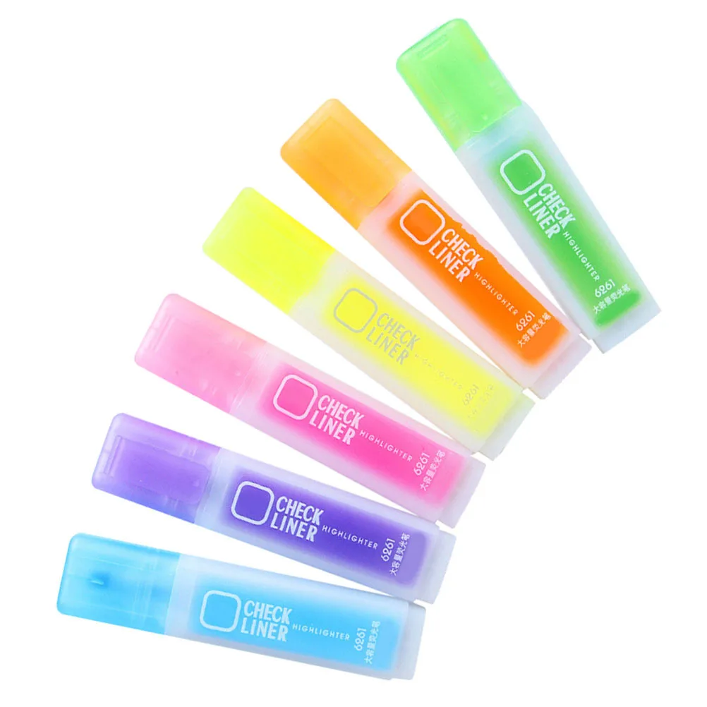

6Pcs Effortless Writing Candy Color Highlighter Pen and Long Lasting School Supplies Kids Gift Highlighter
