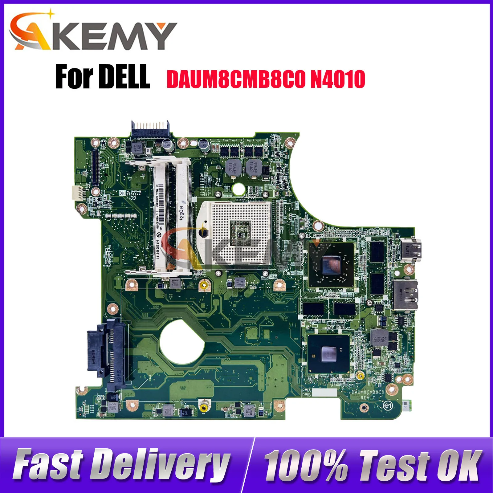 

For Dell Inspiron 14R N4010 with HM57 DDR3 HD5650M 1G Motherboard DAUM8CMB8C0 CN-0951K7 0951K7 100% Fully Tested
