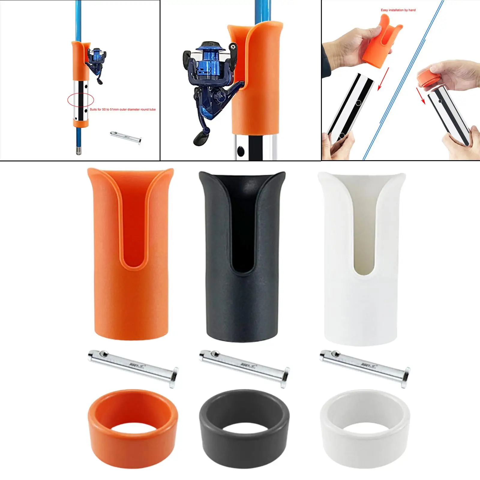 Fishing Rod Rack Insert Protectors Marine Fishing Board Boat Tools with Caps for Fishing Holder Tube Rest Reel Pole