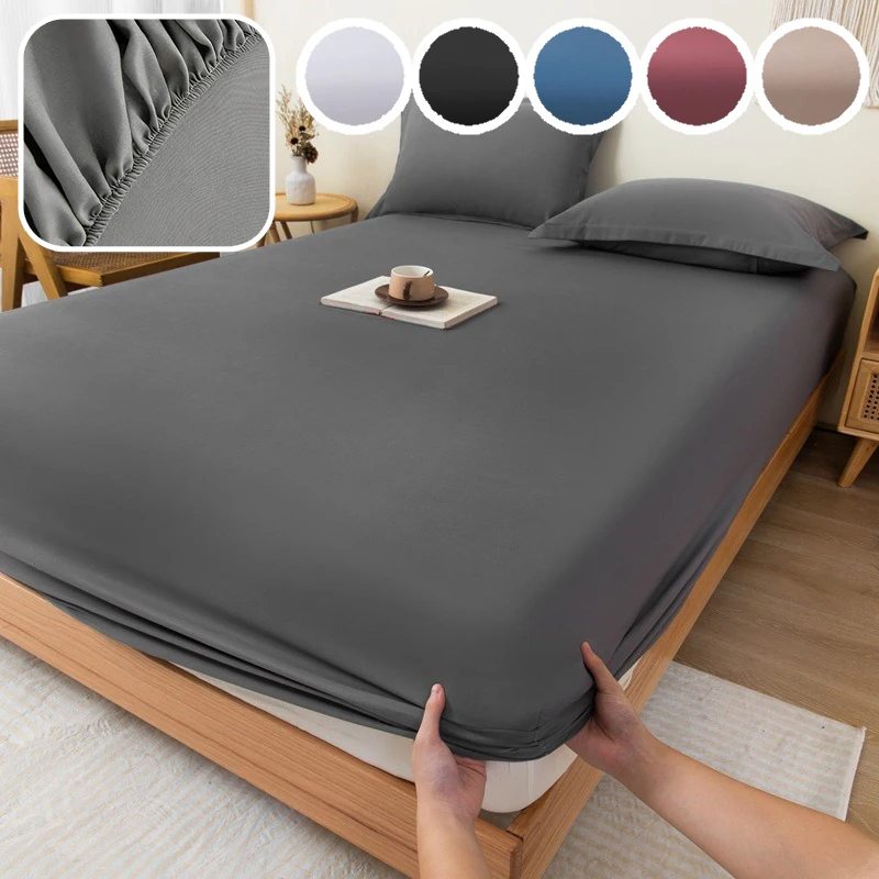 

Skin-friendly Fitted Sheet with Strong Elastic Bands Deep Pocket Non-Slip Adjustable Mattress Protector Cover for All Bed Sizes