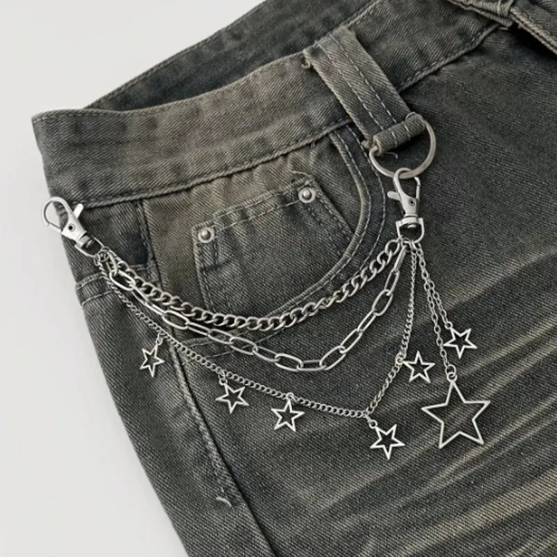 Layered Chain Handbag Pendant for Purse Charm Cross Heart Star Design 3D Texture Sturdy Alloy Easy Attach Backpack Keychain Gift - view 4