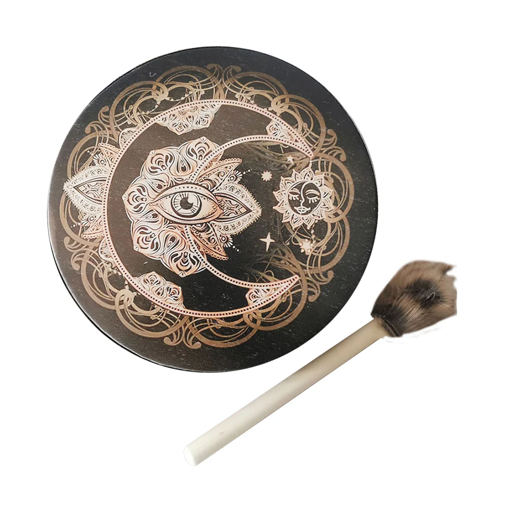 Alchemical Moon Drum Handmade Crafts Fashion Shaman Drum Tree of Life Sound Healing Tool for Spiritual Music Meditation