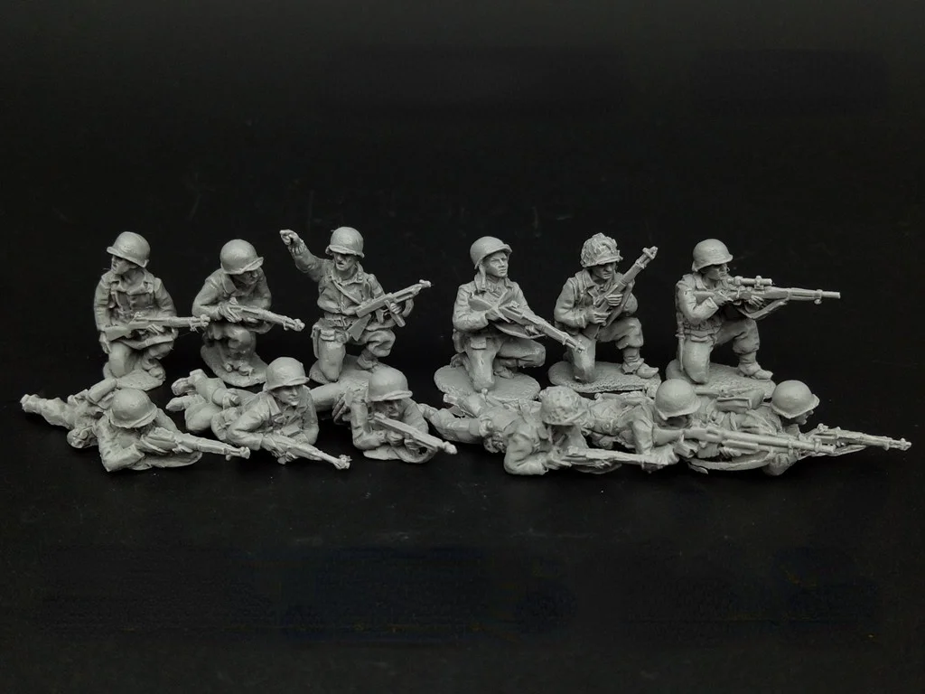 

1/72 Scale Die-cast Resin Figure US Infantry Combat Squad Model Assembly Kit Diorama (unpainted)