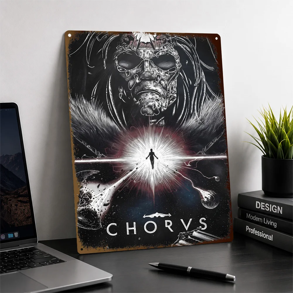 Chorus Cosmic Angel Aluminum Poster Personalized Metal Sign Futuristic World Design Wall Art For Game Room And Creative Studio