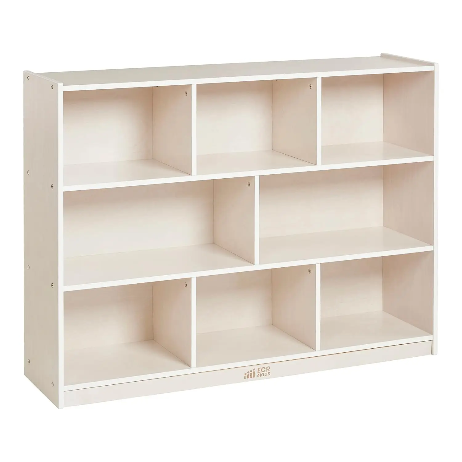 

ECR4Kids 8-Compartment Mobile Storage Cabinet, 36in, Classroom Furniture, White Wash