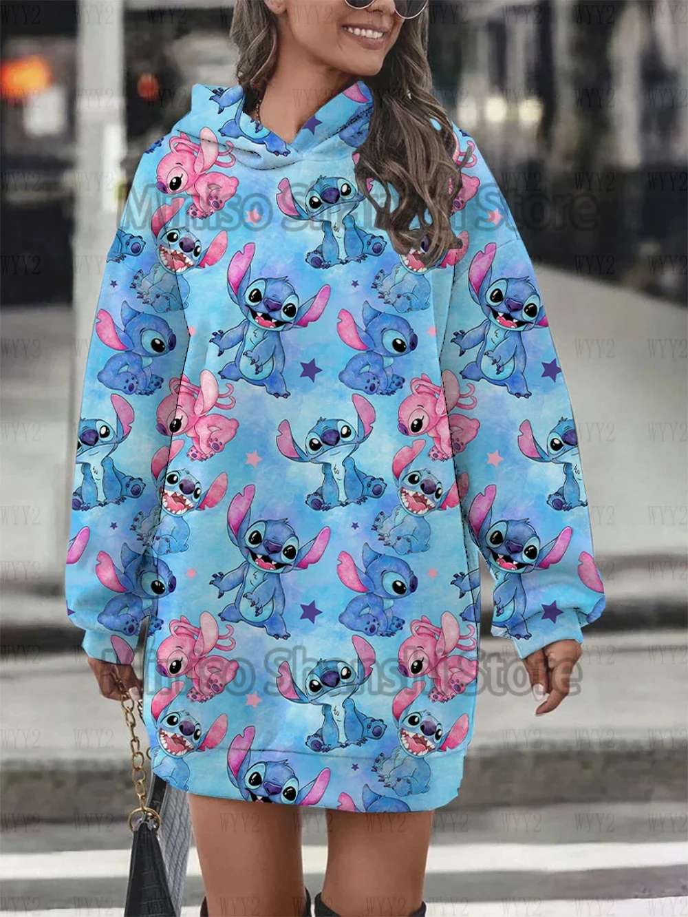 2024 Women's new Disney hooded dress casual street minimalist style fashionable birthday dress top hoodies 3d anime hoodies