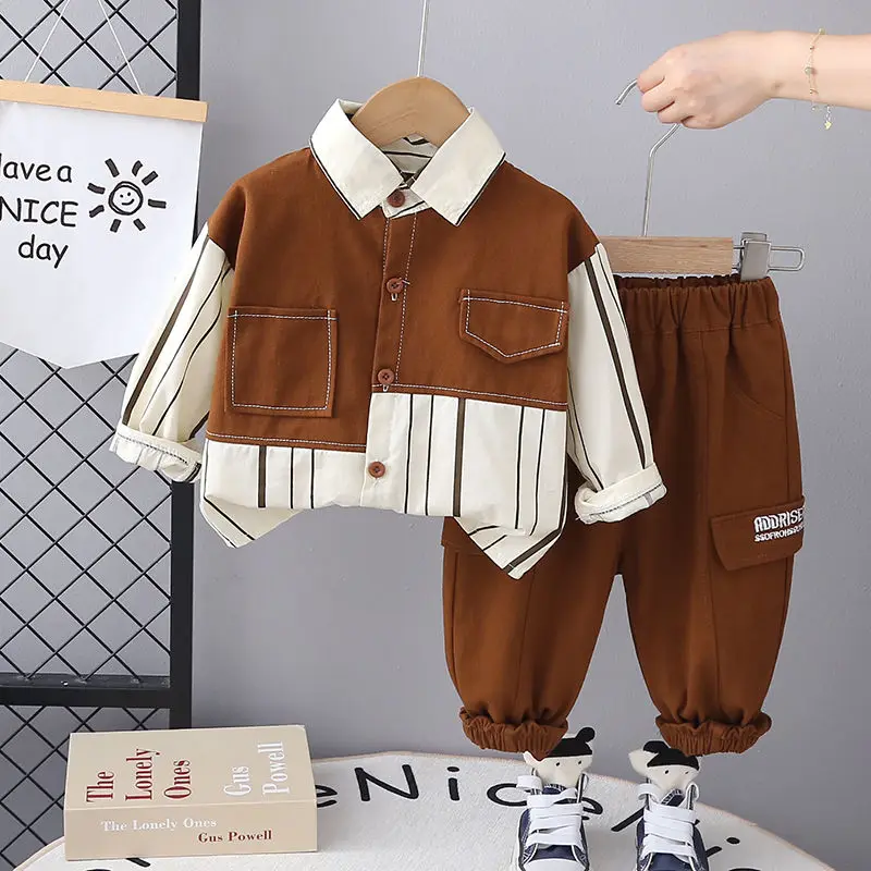 Baby Boy Outfit Set Spring Autumn Children\'s Long Sleeve shirts Pant Kids Suits for Boys Tracksuits