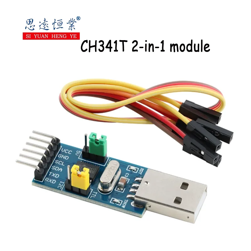 1PCS CH341T 2-in-1 module USB to I2C IIC UART USB to TTL single-chip Microcomputer Serial port Downloader