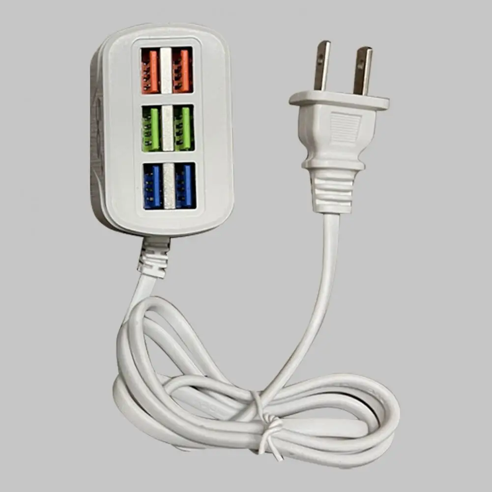 Adaptador USB Power Strip Charger, Prático Strip Board, Útil, Amplamente Compatível, Plug Play, 6 Portas