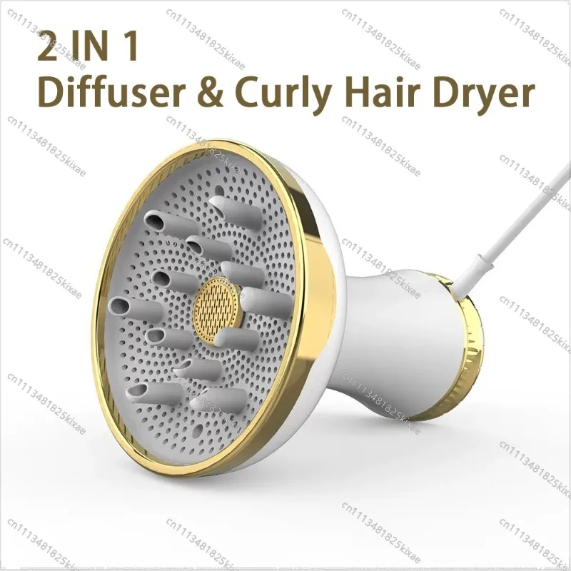 For Large Wind Hood Drying Hair Dryer, 2-in-1 Hair Styling Curler, Household Fluffy Hair Dryer