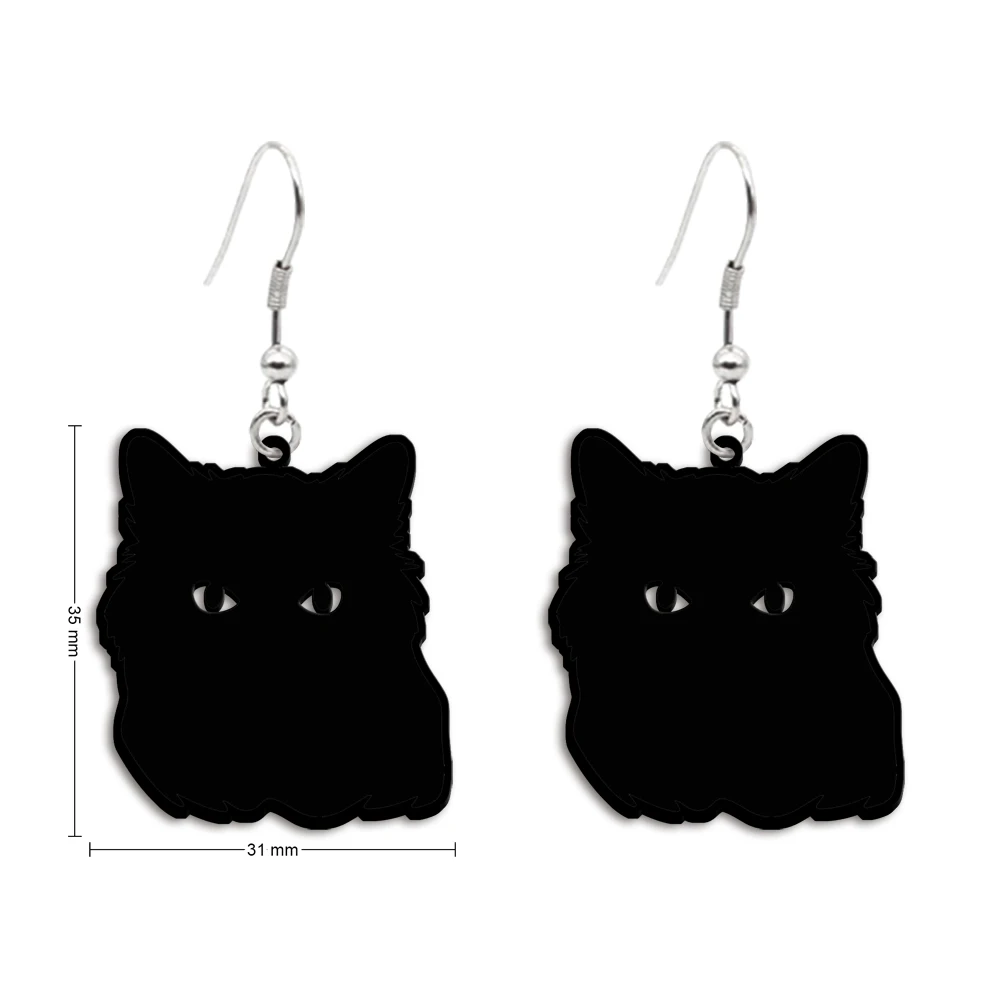 Boucles d'oreilles creuses d'usine de thème d'Halloween pour des femmes et des filles, boucle d'oreille noire, conception de crochet, cadeaux de fête, accessoires de bijoux