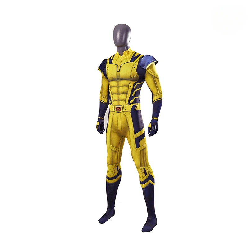 Wolverine Cosplay Kostuum James Howlett Jumpsuit Schouderpantser Set 3d Print Zentai Bodysuit Superheld Halloween Man Outfit