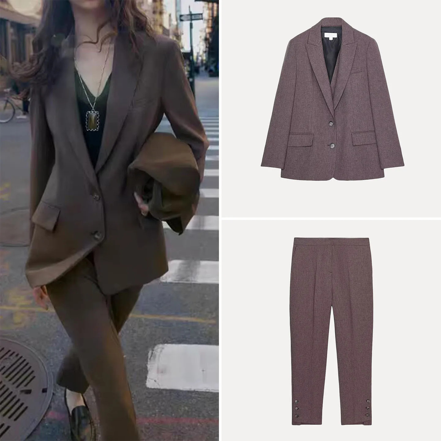 

Faionable Ba Slit Suit Jaet for Women Z Brand Other Sle Daily Use Long Sve Regular Thin Chinese Made