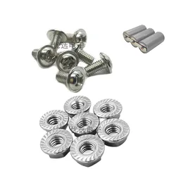 100PCS/Lot  32650 Battery Screw Nuts M4*5 Nickel-plated No-weld Mounting M4 Nut Screws with Pad for DIY 32650 LiFePO4 Battery