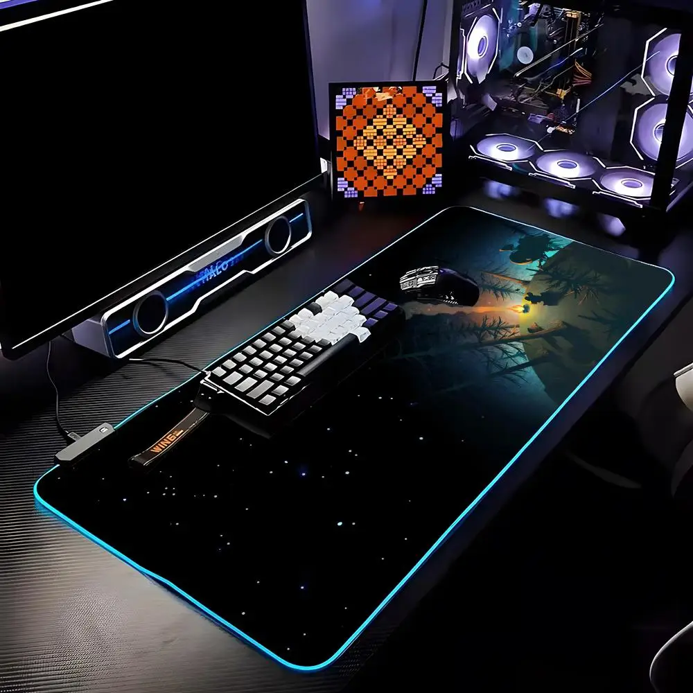 

Outer Wilds Mouse Pad RGB HD Mousepad Pad Rug Desk Mat Computer Gaming PC Accessories Rubber Keyboard LED Mats
