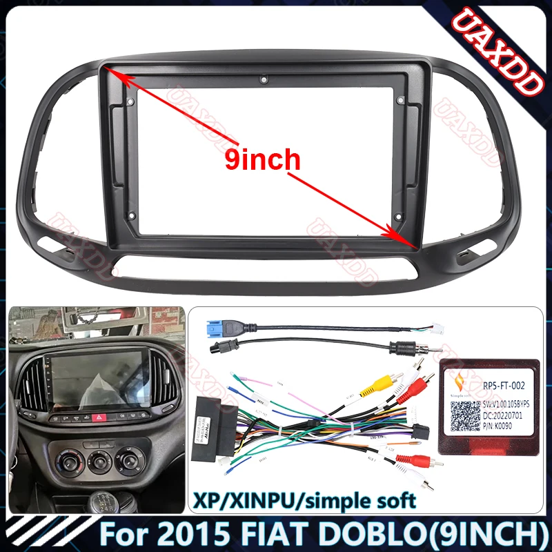 Car dvd MP5 Radio Android stereo Harness screens accessories navigation dashboard cables frame canbus For 2015 FIAT DOBLO 9INCH