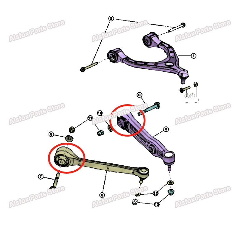 Dropshipping For Tesla Model S X Front Axle Lower Left And Right Suspension Wishbone Track Trailing Control Arm Bushing