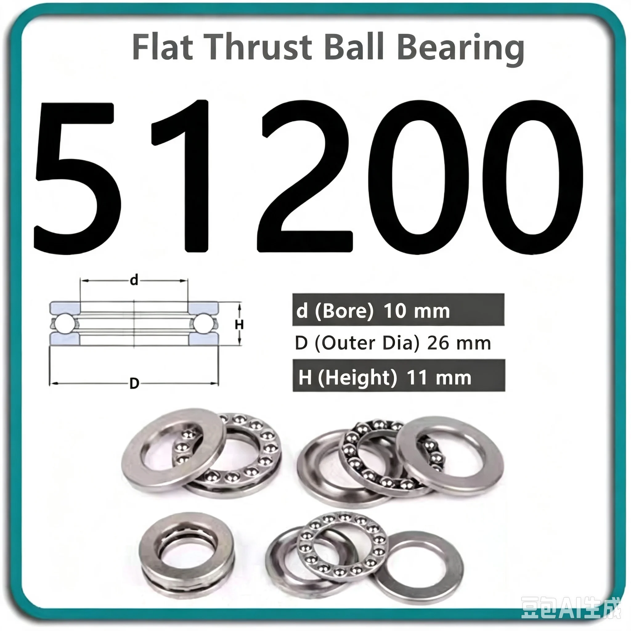Harbin Plane Thrust Ball Bearings 51200/51201/51202/51203/51204/51205/51206