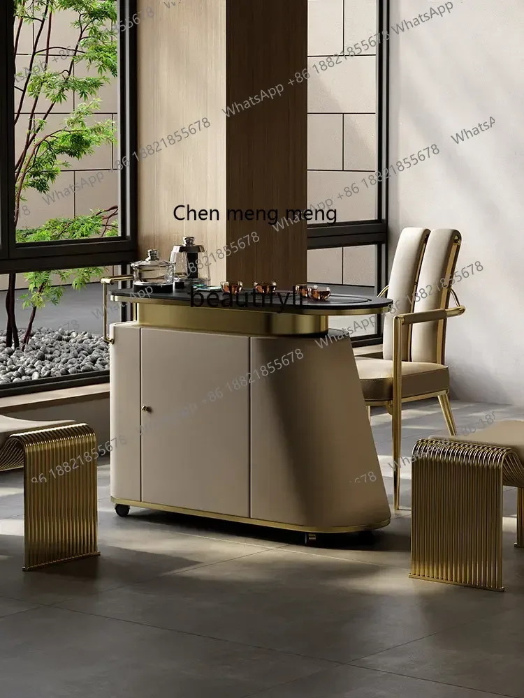 cn8350 ssyj Mobile Tea Table Kettle Integrated Household Light Luxury Modern Balcony Tea Cart Living Room Small Tea Table