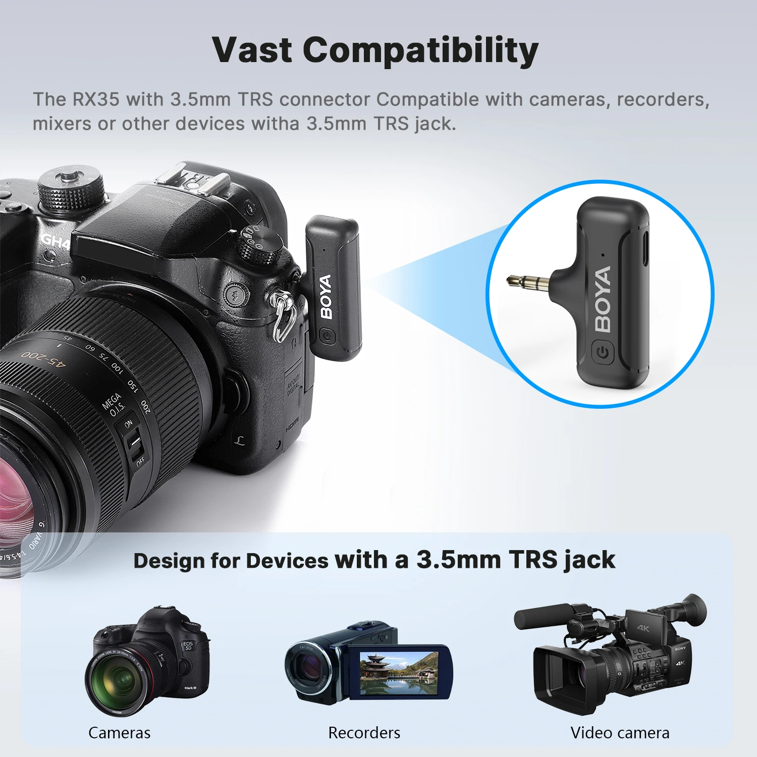 BOYA BY-WM3T2 nowy bezprzewodowy 3.5mm TRS Lavalier Lapel redukcja szumów mikrofon do Canon, Nikon, Sony aparaty Vlogging nagrywanie