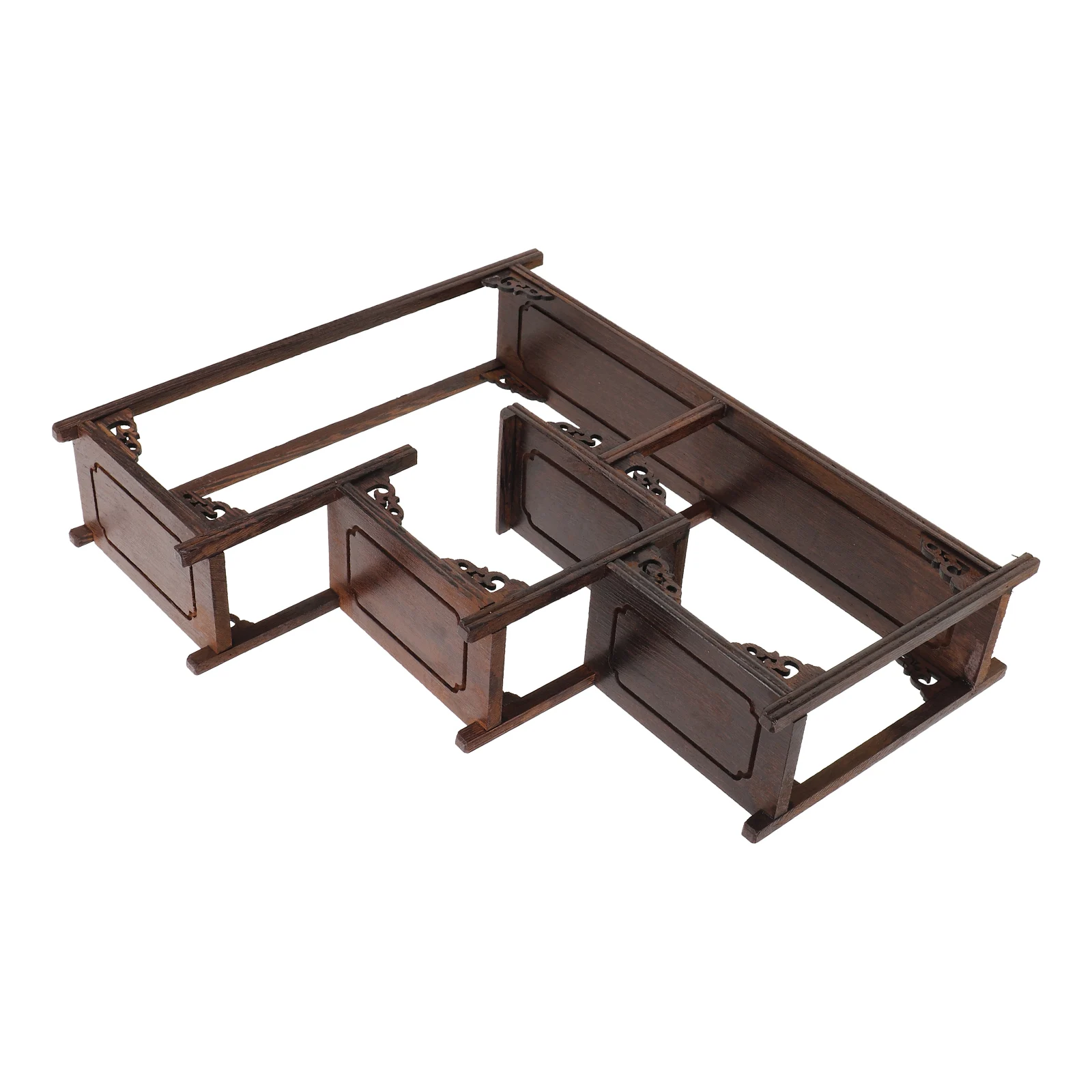 

Wood Display Small Bonsai Curio Shelf Wooden Stand For Home Decor Pavilion Style Craft Storage Rack Vintage Display