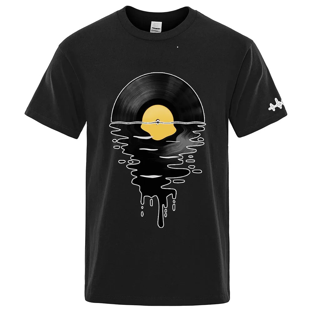 

Music Lover 2025 New Men's Quick Dry Ordinary Thin Short Sleeve DJ Phonograph Record Sport Fitness Breathable T Shirt