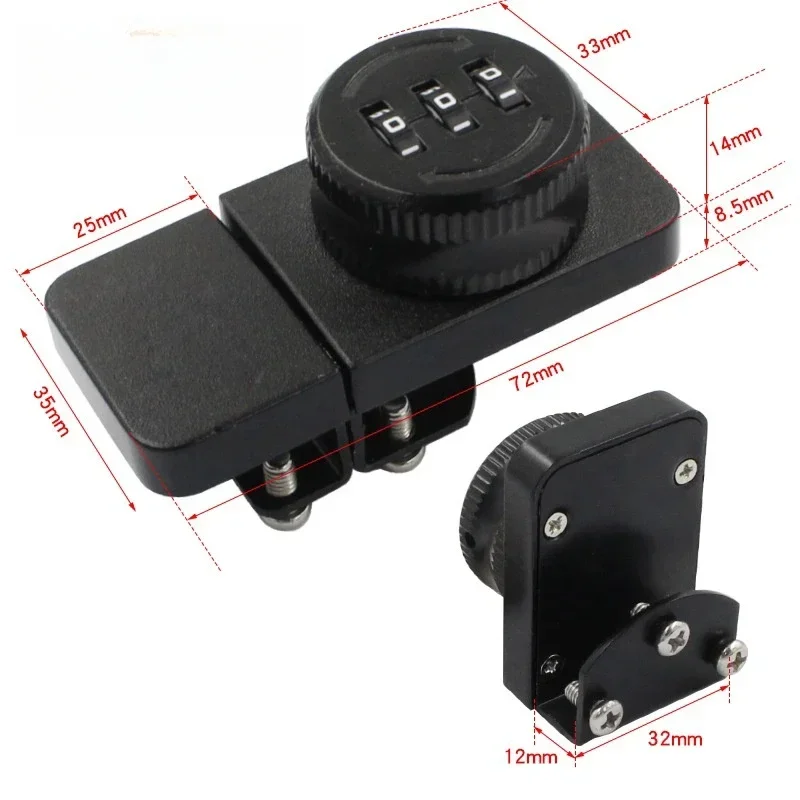 Yuanj fechadura de combinação com 3 códigos digitais, sem senha de perfuração, caixa de exibição, fivela, armário de vidro, fechadura de porta de armário