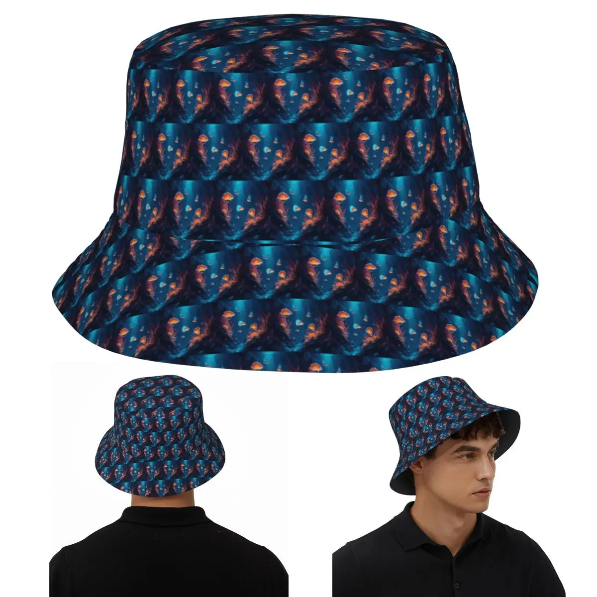 العالم تحت الماء قبعات دلو الأسماك الاستوائية بنما للأطفال بوب صياد القبعات لصيف قبعات الصيد للجنسين #1