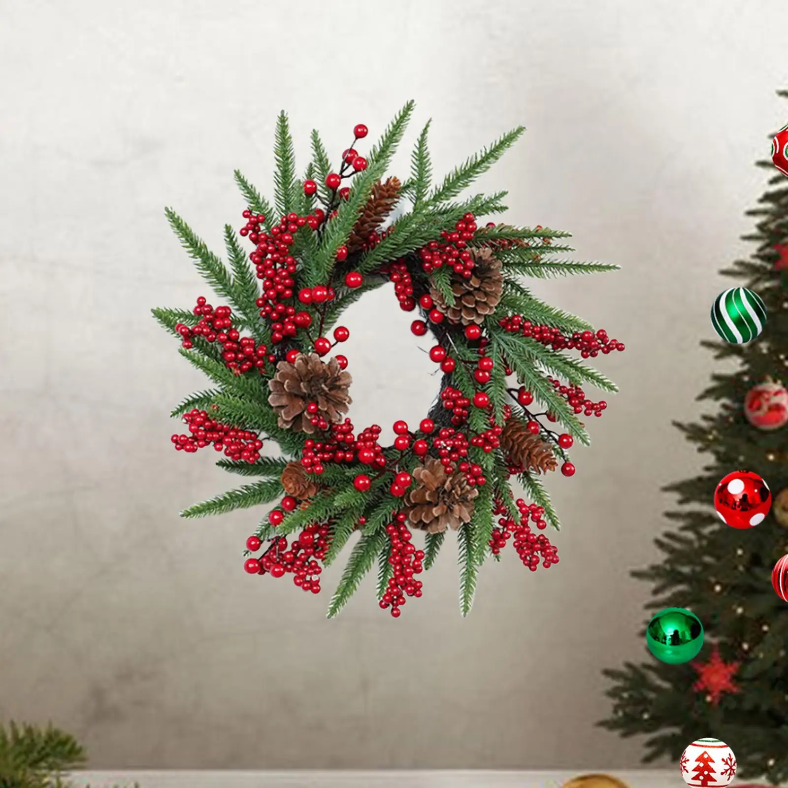 

Christmas Wreath Decoration Winter Ornament Farmhouse Backdrop Decorative Outside Indoors Home Decoration Artificial Xmas Wreath