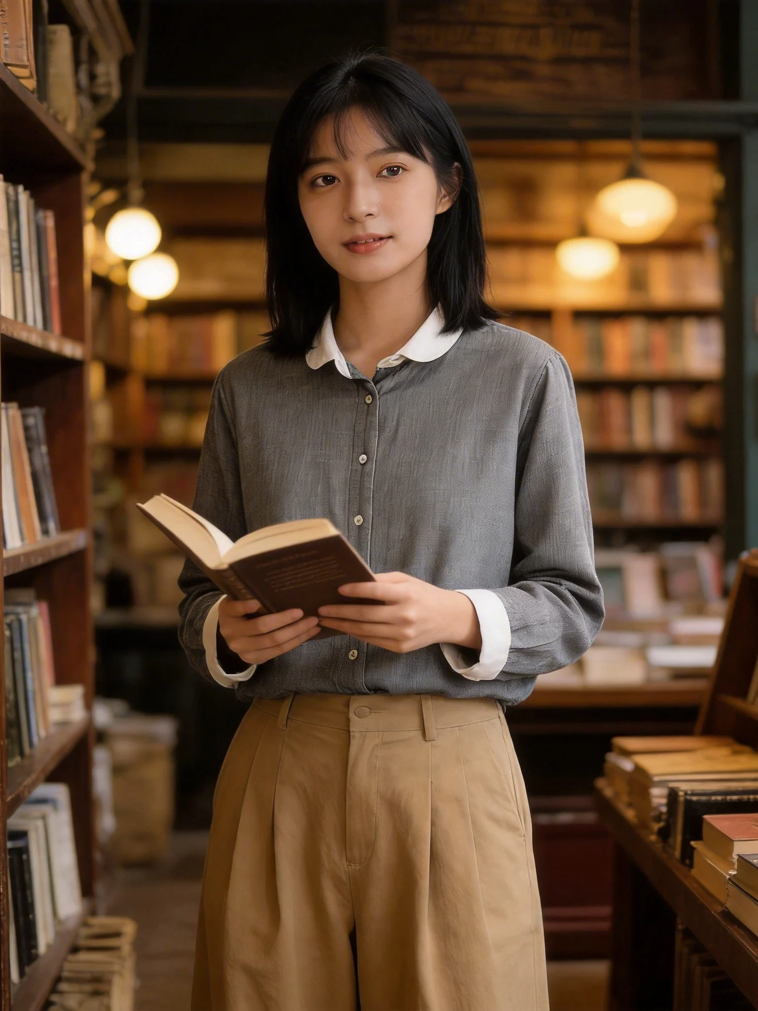 

Japanese Sle Plaid Long Sve Doll Collar Versatile Cotton irt Spring Artistic Anti-Aging Double Layer Pure Cotton Top