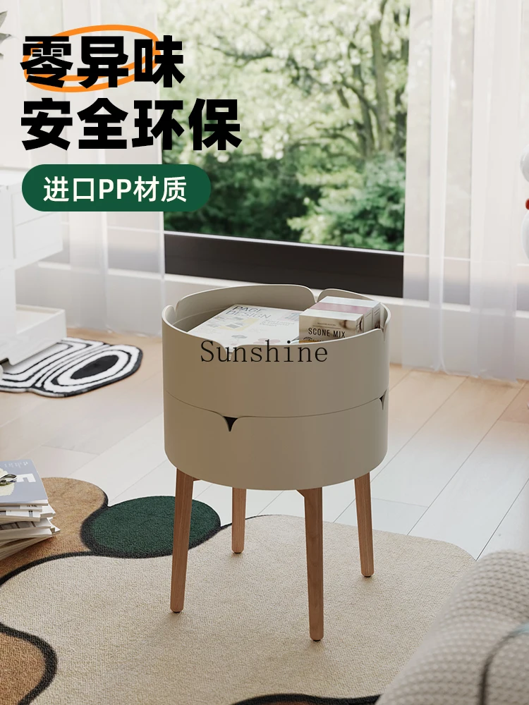 Nordic side table simple storage household coffee table double round storage small table