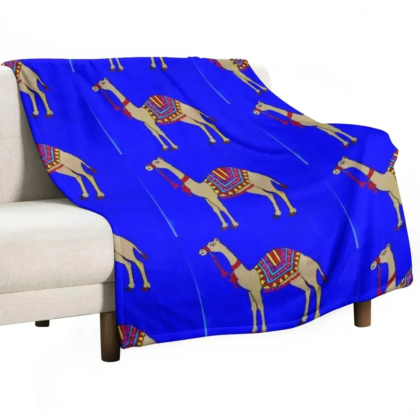 

New Camel Throw Blanket Retros Plaid For Decorative Sofa Travel Blankets