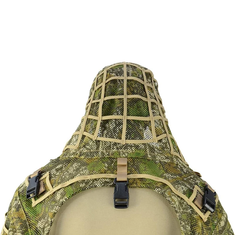 Taktischer Ghillie-Anzug, atmungsaktive Ghillie Viper Hood mit 3D-Blattstreifen, Scharfschützmantel für Wargame, Jagd, CS – Detail 40