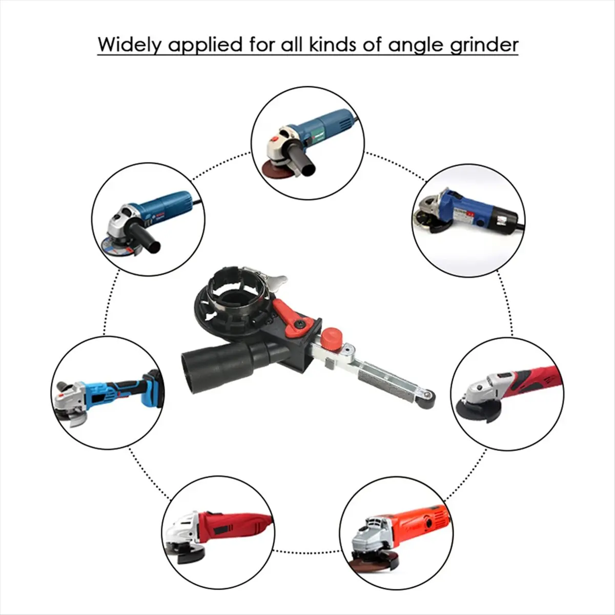 

ABFW Belt Sander Multifunction Mini Sanding Belt Adapter Bandfile Sander for 4.5 Inch and 5 Inch Electric Angle Grinder