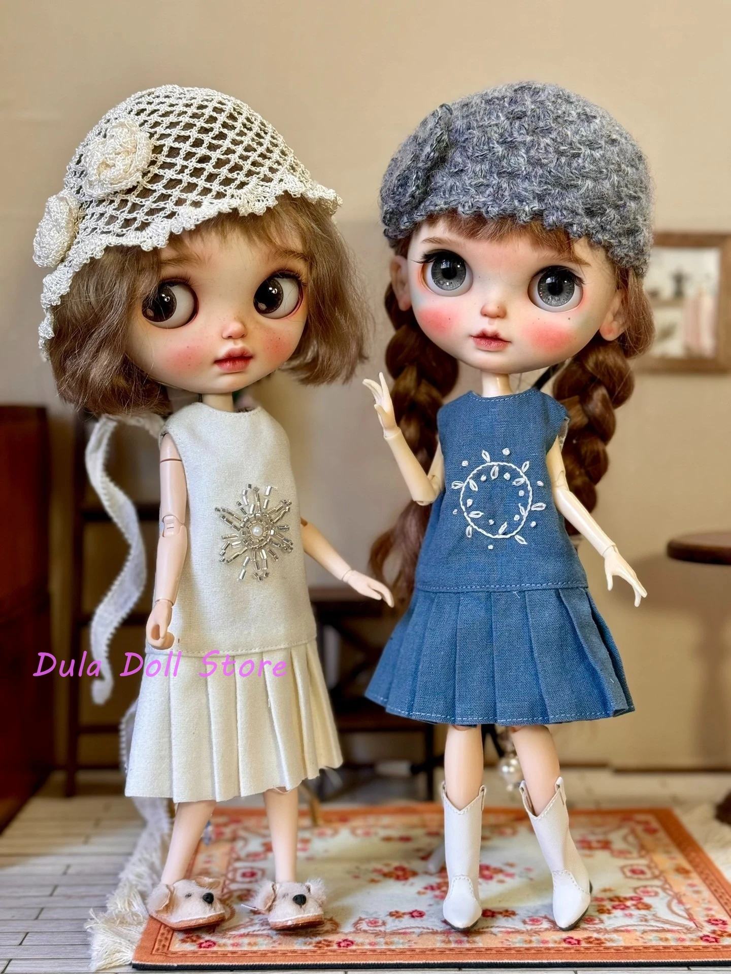 

Dula Doll Clothes and dress French-style artistic minimalist vintage dress Blythe ob24 ob22 ICY JerryB 1/6 Doll Accessories