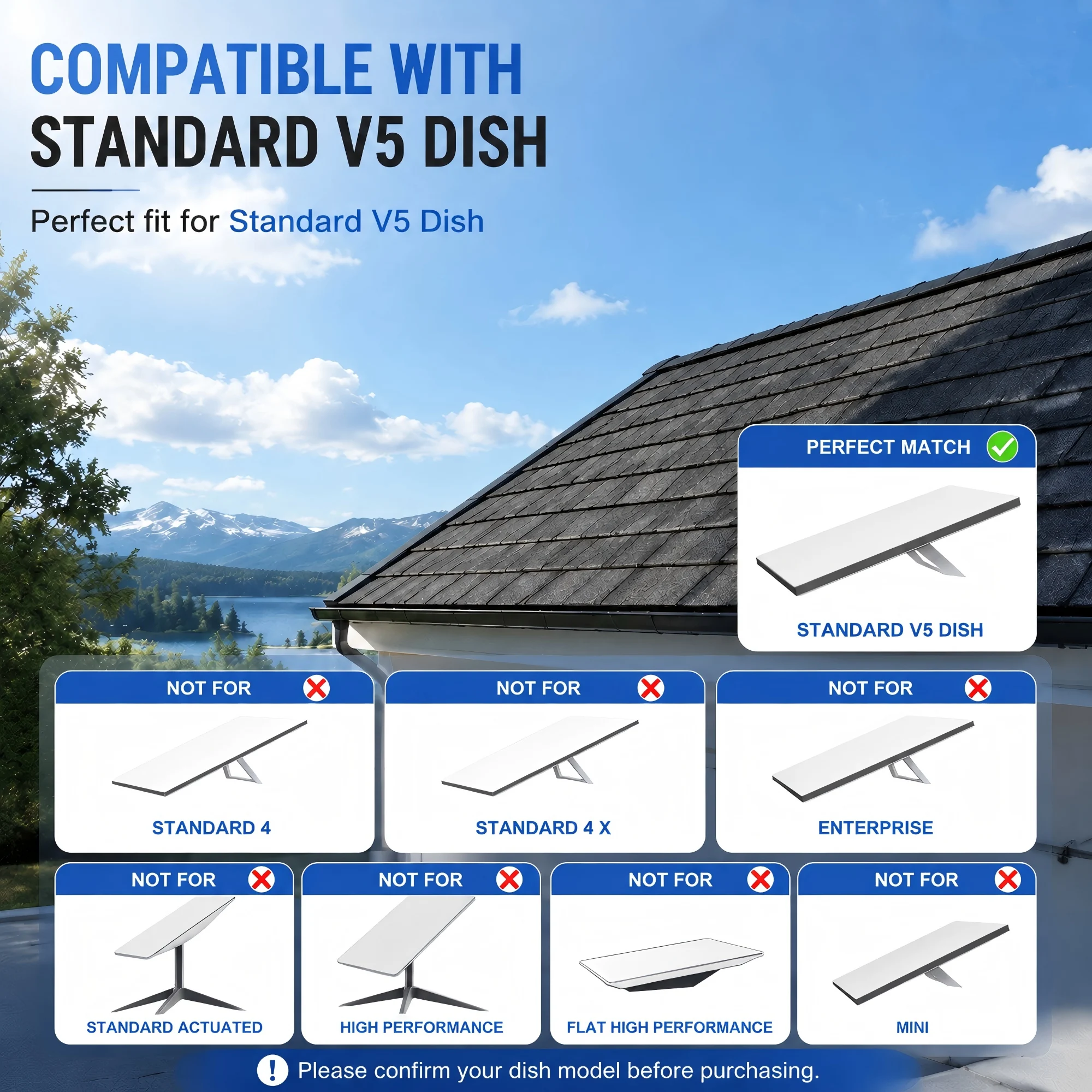 Starlink V5 Wall Mount,160° Tilt Adjustable,Roof&Pole Mounting Kit,Heavy-Duty Metal  Support, For Starlink Gen 5 Install Bracket