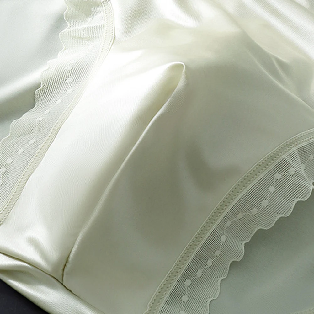 

White Ice Silk Briefs Thin Lace Men's Briefs 68 Nylon 32 Spandex Thin Fabric High Elasticity Breathable Fabric
