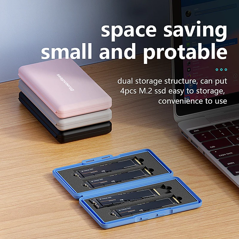 Portable M.2 Hard Drive Protection Case PP Storage Case Solid State SSD Storage Case